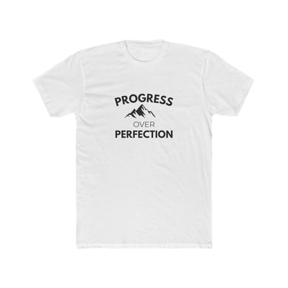 Progress Over Perfection Mountain Unisex Cotton Tee | Motivational