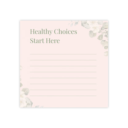 Healthy Choices Floral Sticky Notes | Wellness Reminder Pads