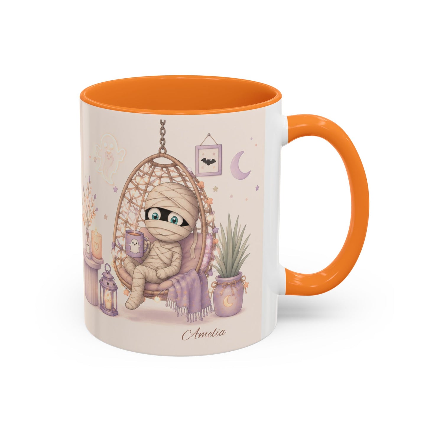 Cozy Mummy in Hanging Chair Mug | Halloween Mummy Coffee Cup