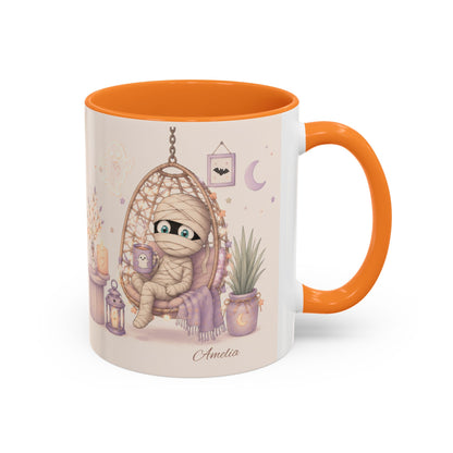 Cozy Mummy in Hanging Chair Mug | Halloween Mummy Coffee Cup