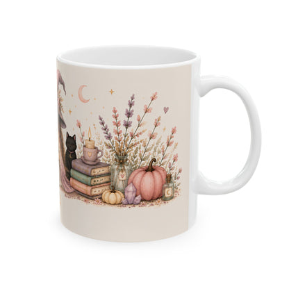 Cozy Witch Girl Reading Mug | Ceramic Coffee Cup