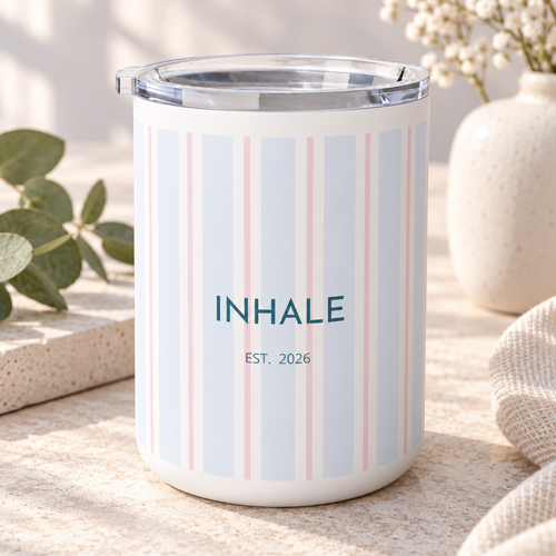 Inhale Striped Insulated Mug