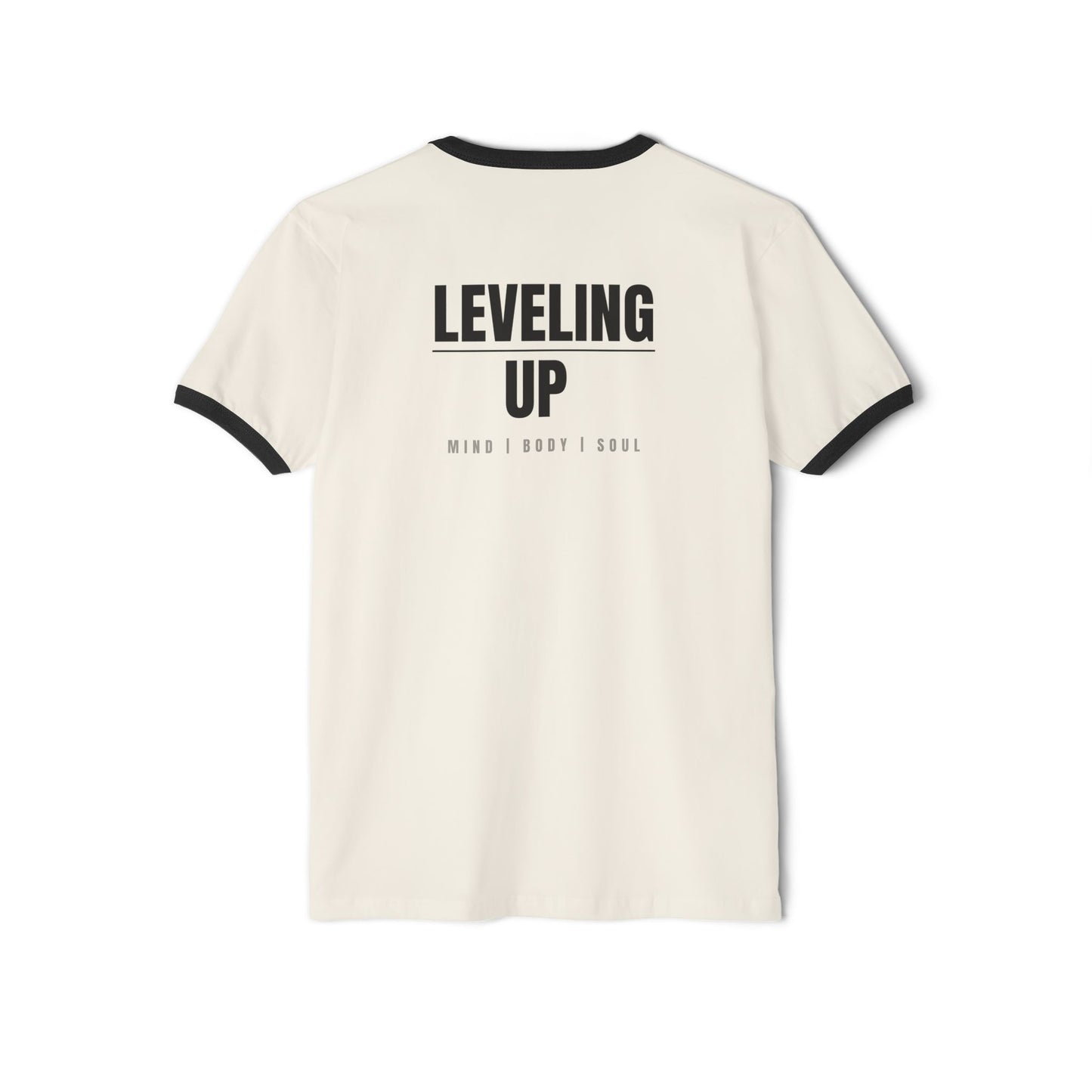 Mind Body Soul Leveling Up Unisex Ringer Tee | Motivational Gift