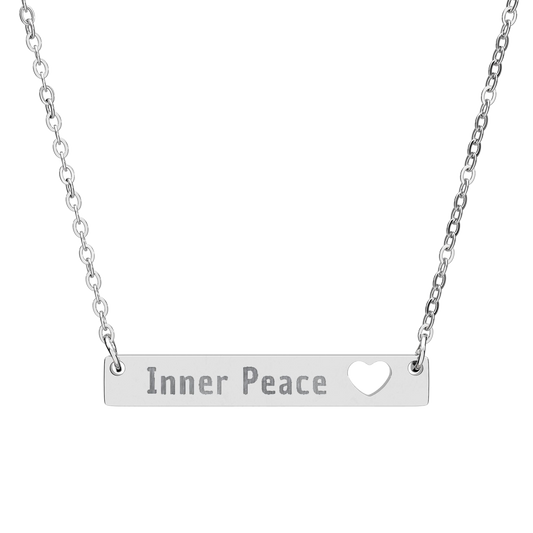 Personalized Heart Bar Necklace