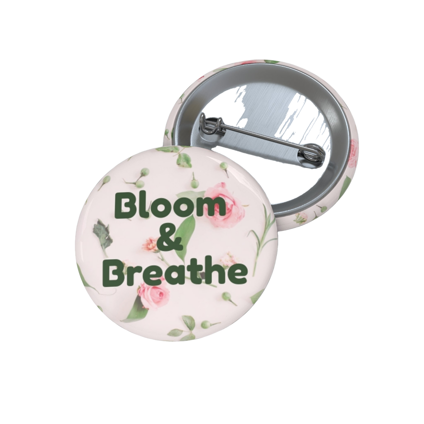 Bloom & Breathe Floral Pin Button | Aesthetic Flower Gift