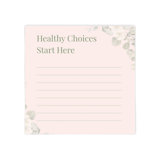 Healthy Choices Floral Sticky Notes | Wellness Reminder Pads
