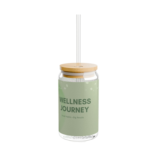 Wellness Journey Sipper Glass | Hydration Habit Tracker