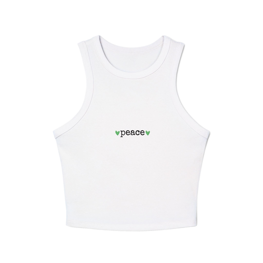 Peace Love Heart Women's Racer Tank Top | Mindful Fashion