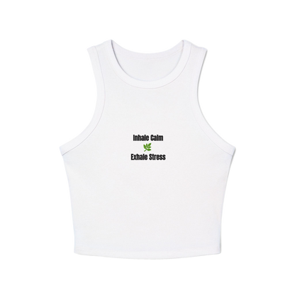 Botanical Leaf Pattern Women's Racer Tank | Eco-Minded Style