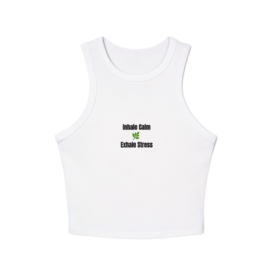 Botanical Leaf Pattern Women's Racer Tank | Eco-Minded Style