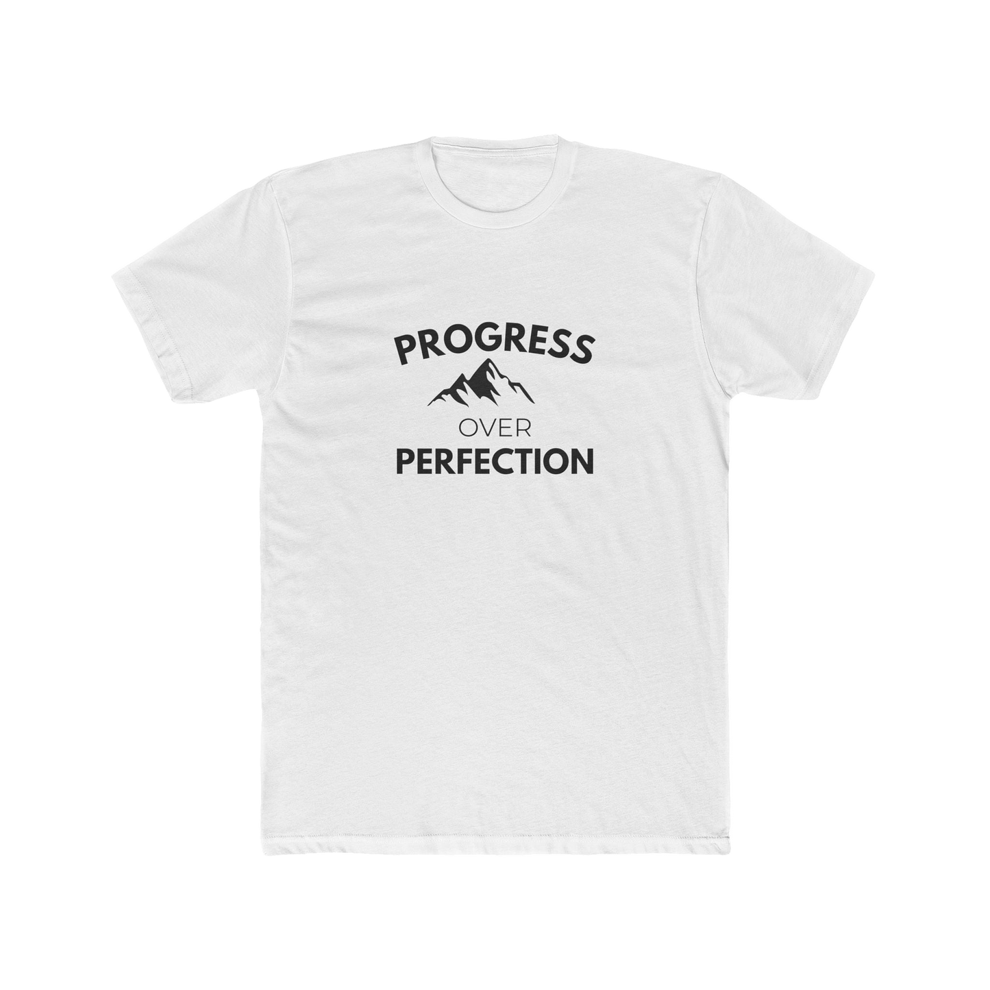 Progress Over Perfection Mountain Unisex Cotton Tee | Motivational