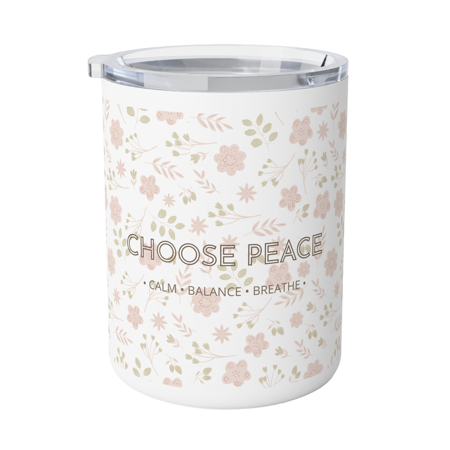 Peaceful Floral Insulated Coffee Mug | Mindfulness Gift