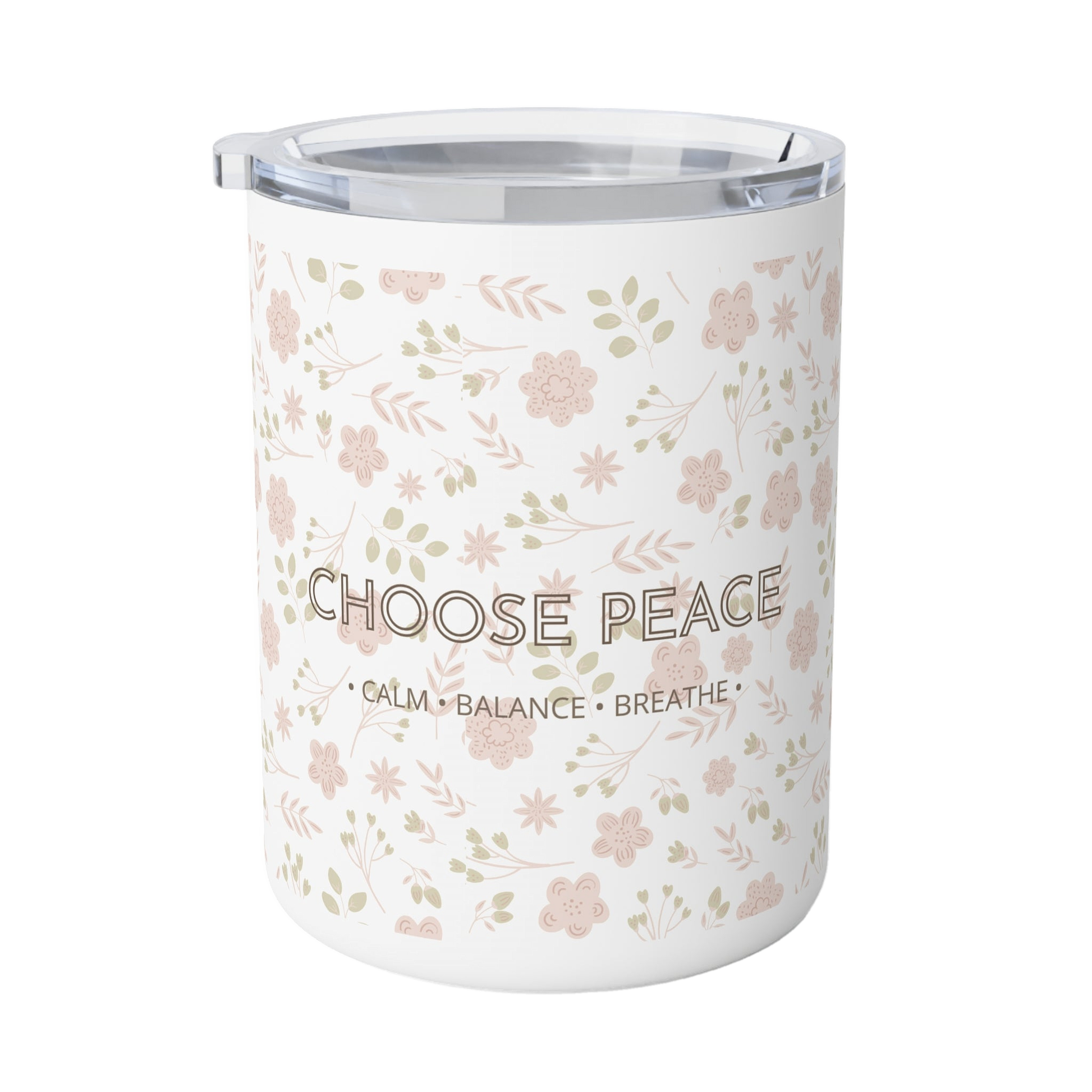 Peaceful Floral Insulated Coffee Mug | Mindfulness Gift