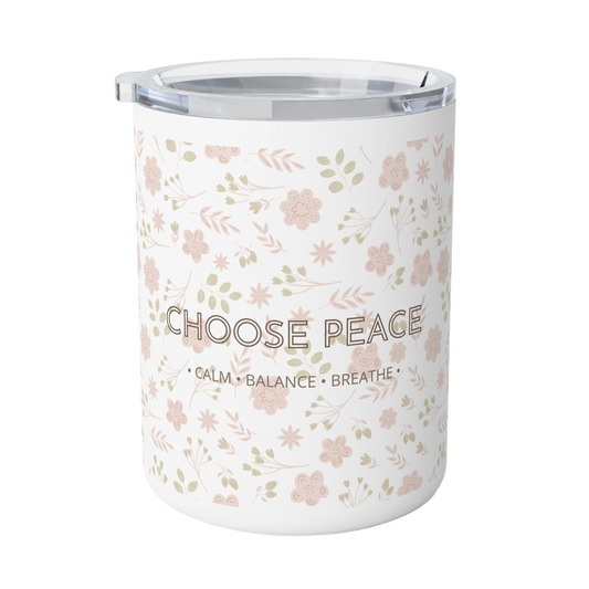 Peaceful Floral Insulated Coffee Mug | Mindfulness Gift