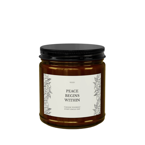 Peace Begins Within Soy Candle | Mindfulness Inspirational Gift