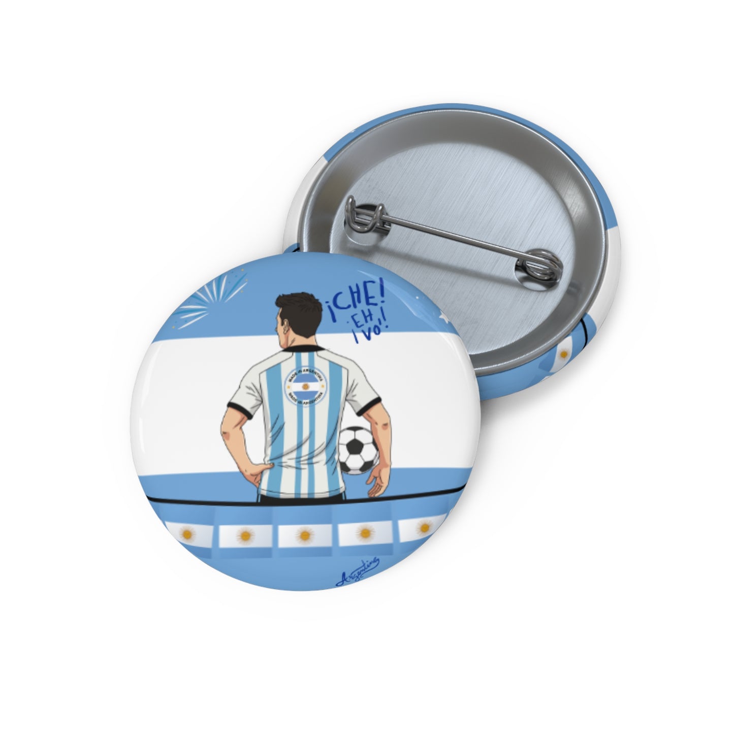 Argentine Football Player Pin Button | Soccer Fan Gift