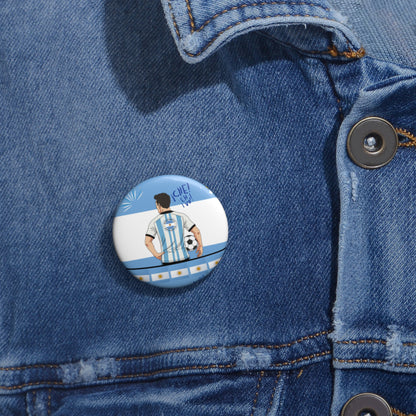 Argentine Football Player Pin Button | Soccer Fan Gift