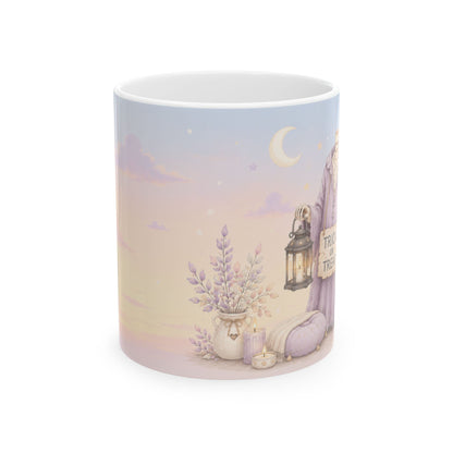 Pastel Witchy Ceramic Mug — Lavender Moon Magic 11oz/15oz