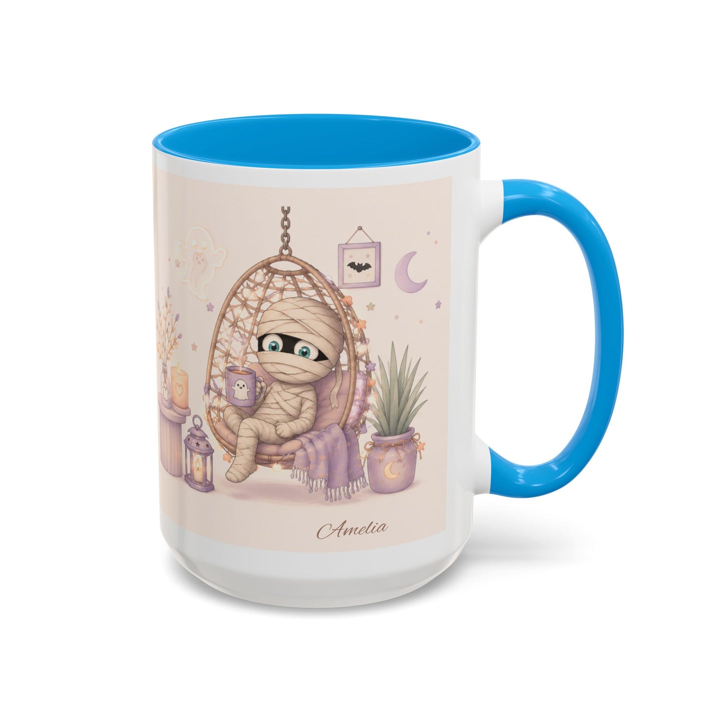 Cozy Mummy in Hanging Chair Mug | Halloween Mummy Coffee Cup