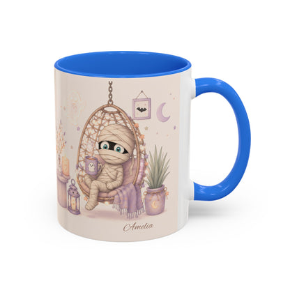 Cozy Mummy in Hanging Chair Mug | Halloween Mummy Coffee Cup
