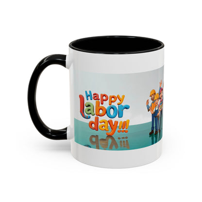 Happy Labor Day! Personalized Cartoon Mug - Worker Appreciation Gift