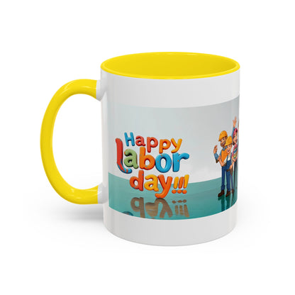 Happy Labor Day! Personalized Cartoon Mug - Worker Appreciation Gift