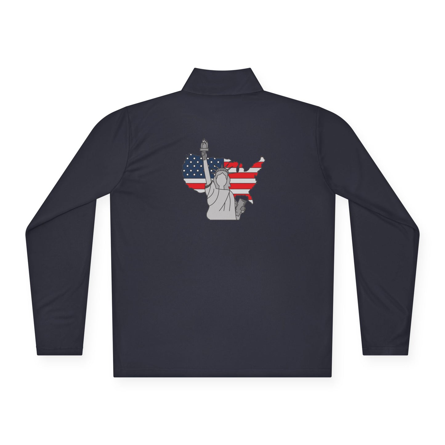 Patriotic Statue of Liberty Quarter-Zip Pullover | USA Flag Design