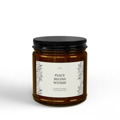 Peace Within Motivational Scented Soy Candle | Wellness Gift