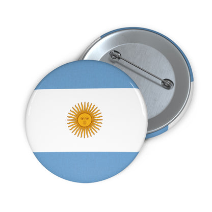 Argentine Flag Sun Pin Button | Patriotic Metal Badge