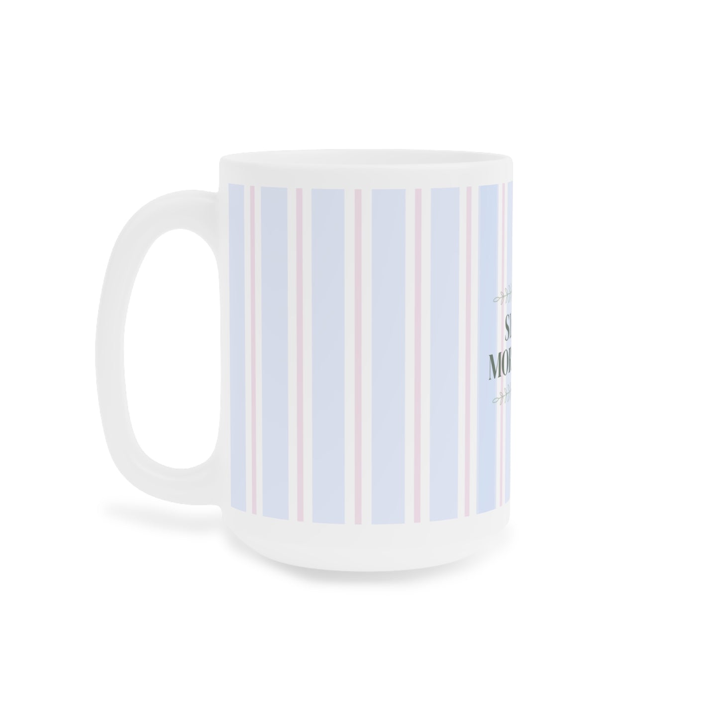 Slow Mornings Striped Ceramic Mug | Relaxing Coffee Gift