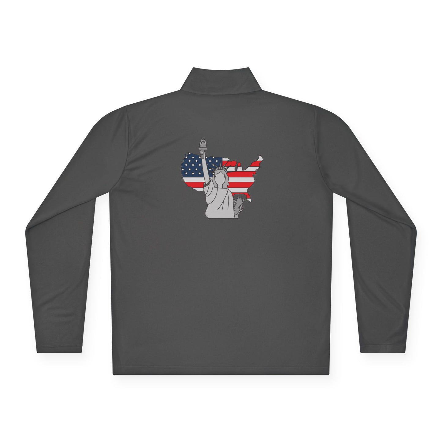 Patriotic Statue of Liberty Quarter-Zip Pullover | USA Flag Design