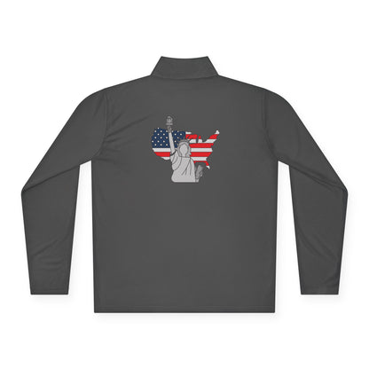 Patriotic Statue of Liberty Quarter-Zip Pullover | USA Flag Design