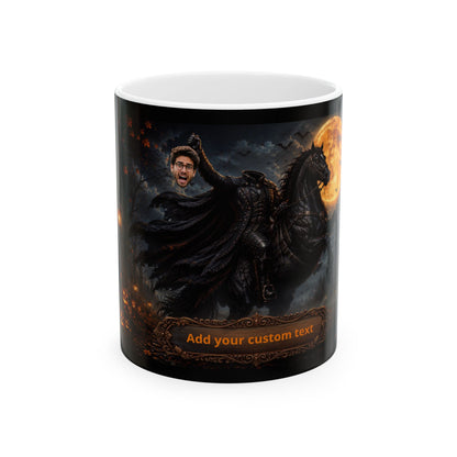 Headless Horseman Illustration Mug | Halloween Horseman, Full Moon