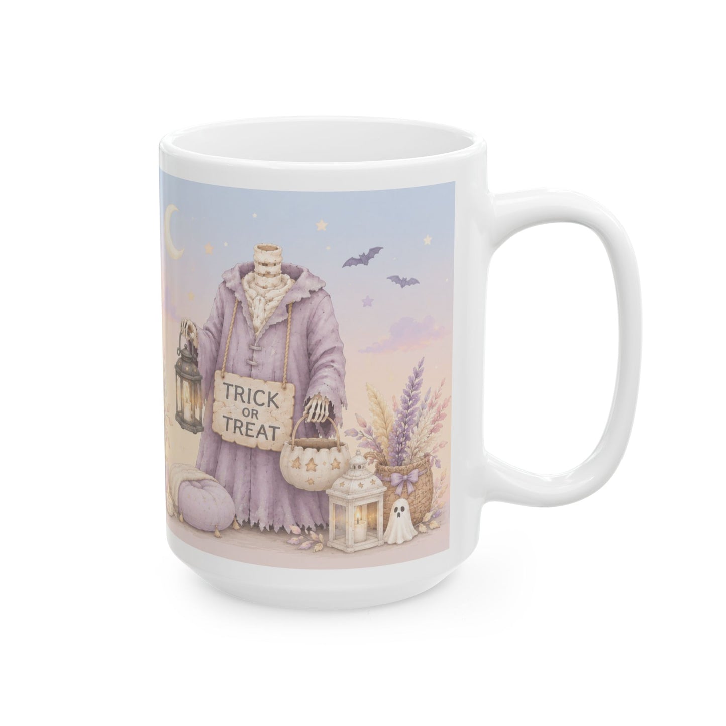 Pastel Witchy Ceramic Mug — Lavender Moon Magic 11oz/15oz