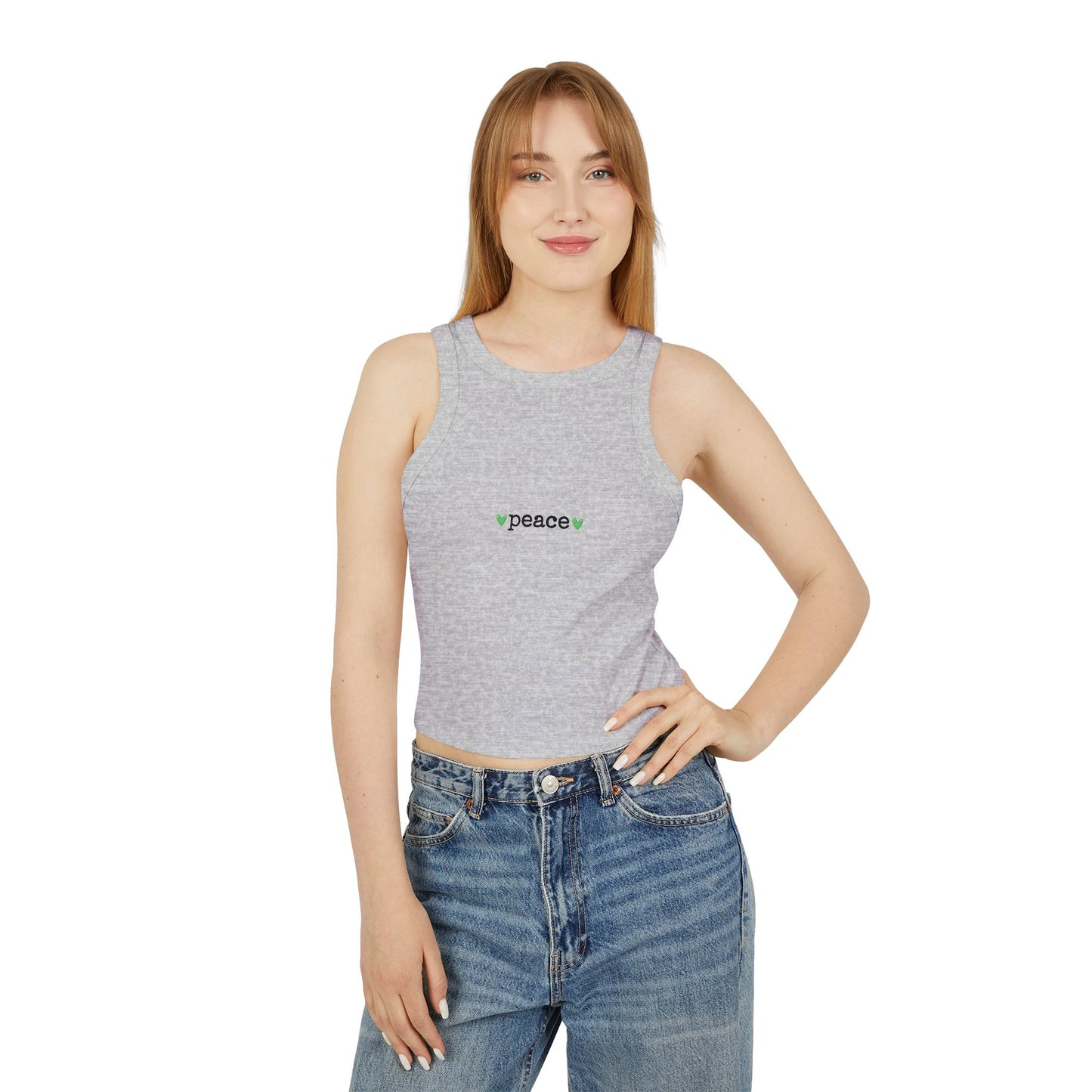 Peace Love Heart Women's Racer Tank Top | Mindful Fashion