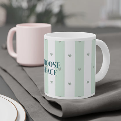 Peace Quote Ceramic Mug | Mindfulness Gift for Calm