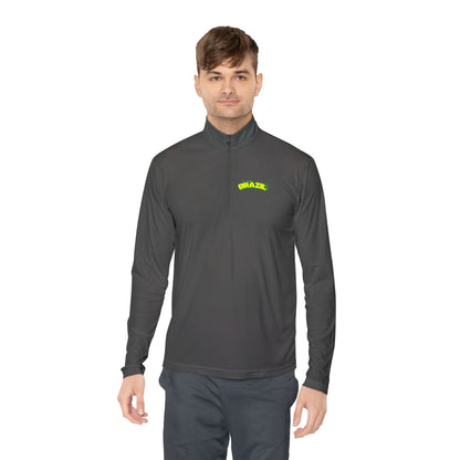 Brazil Vibrant Yellow Green Unisex Quarter-Zip Pullover