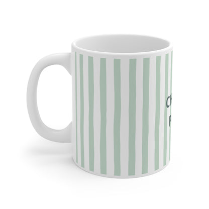 Peace Quote Ceramic Mug | Minimalist Striped Gift