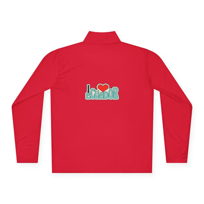 Ecuador Flag Quarter-Zip Pullover | Patriotic Sports Wear