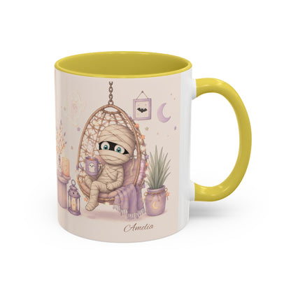 Cozy Mummy in Hanging Chair Mug | Halloween Mummy Coffee Cup