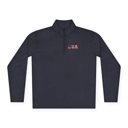 Patriotic Statue of Liberty Quarter-Zip Pullover | USA Flag Design
