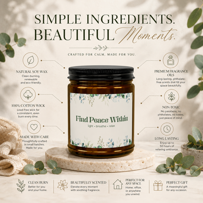 Find Peace Within Eucalyptus Candle