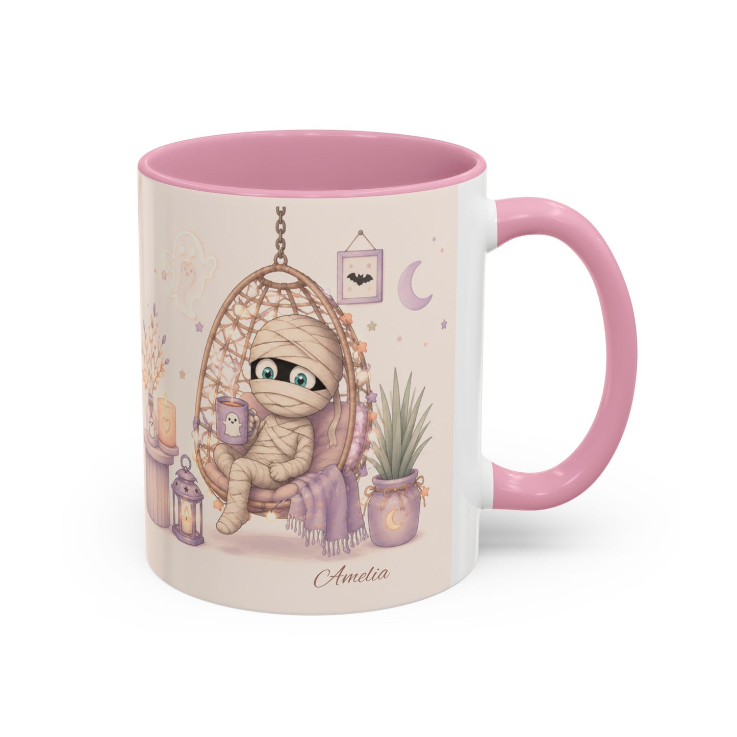 Cozy Mummy in Hanging Chair Mug | Halloween Mummy Coffee Cup