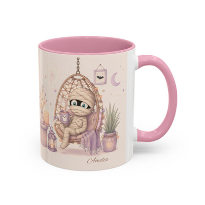 Cozy Mummy in Hanging Chair Mug | Halloween Mummy Coffee Cup