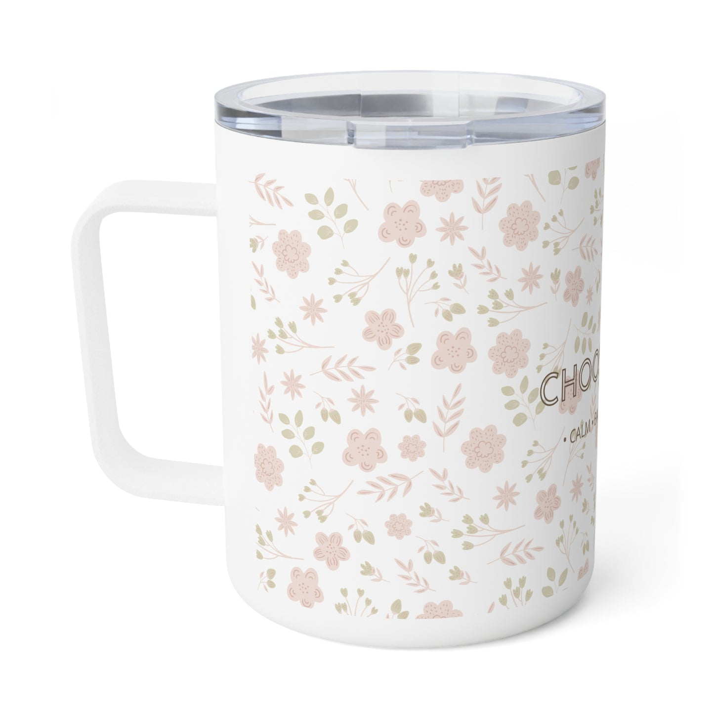 Peaceful Floral Insulated Coffee Mug | Mindfulness Gift
