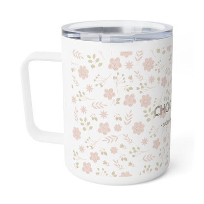 Peaceful Floral Insulated Coffee Mug | Mindfulness Gift