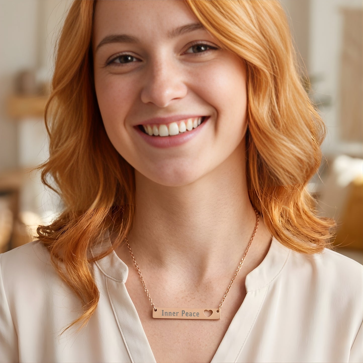 Personalized Heart Bar Necklace