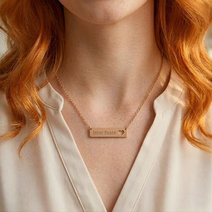 Personalized Heart Bar Necklace