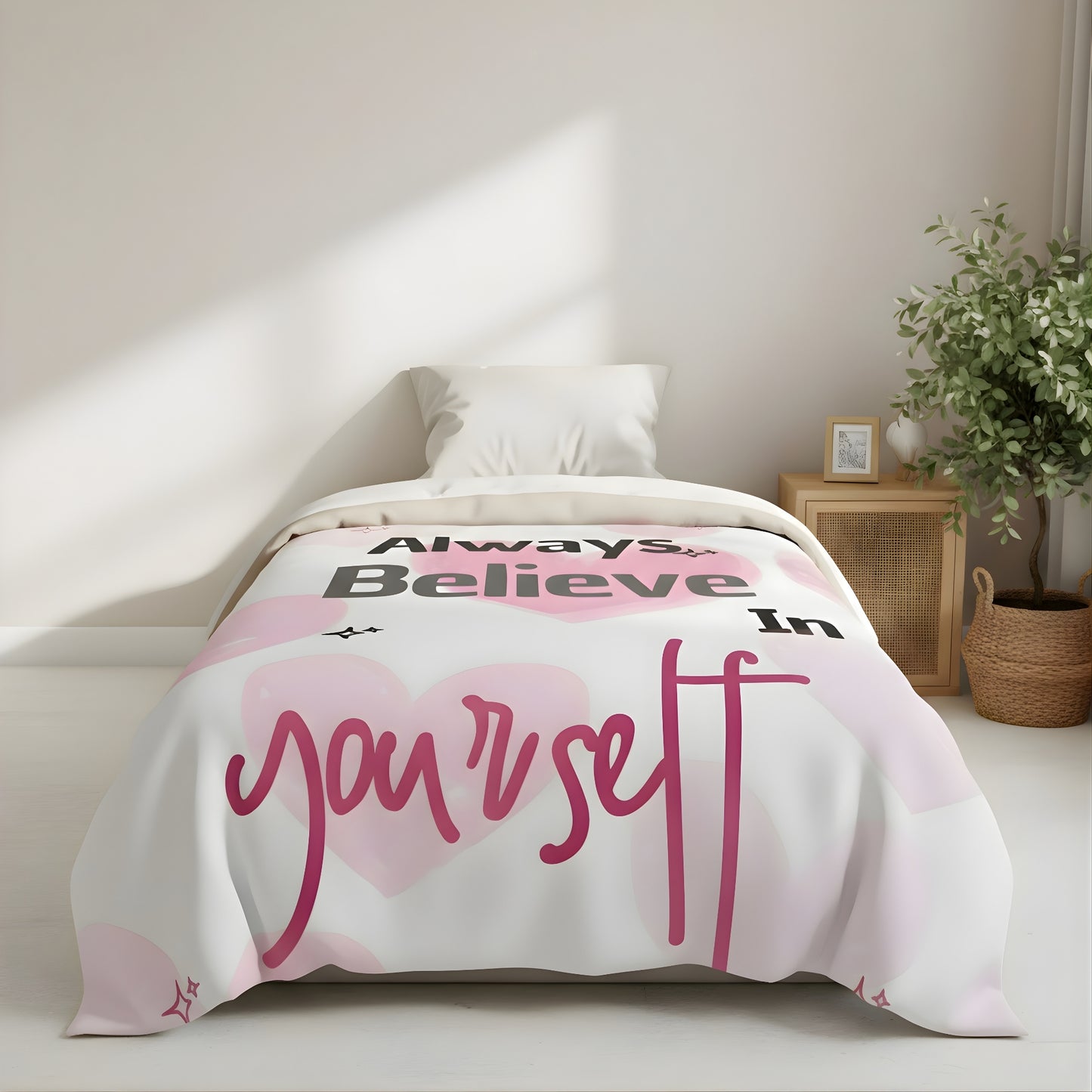 Always Believe In Yourself Velveteen Plush Blanket