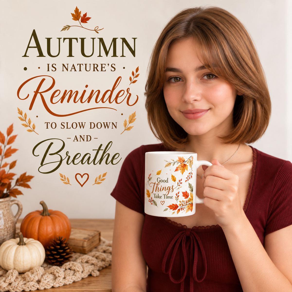 Autumn Fall Ceramic Mug | Cozy Seasonal Gift